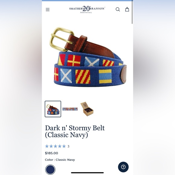 NWT Dark n’ Stormy Needlepoint Belt - Picture 4 of 5